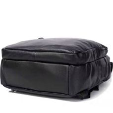 Городской мужской кожаный рюкзак черный Tiding Bag B2-03555A