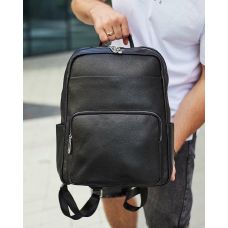 Мужской кожаный рюкзак для ноутбука и поездок черный Tiding Bag 59331