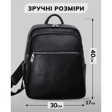 Чоловічий шкіряний рюкзак для поїздок та прогулянок чорний Tiding Bag 75362