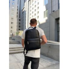 Мужской кожаный рюкзак городской для ноутбука и документов черный Tiding Bag 81809