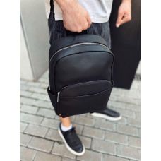 Мужской городской кожаный рюкзак черный Tiding Bag 60320