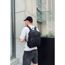 Мужской городской кожаный рюкзак черный Tiding Bag 60320