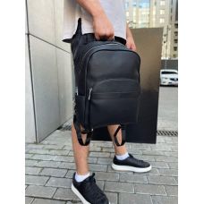 Мужской городской кожаный рюкзак черный Tiding Bag 60320