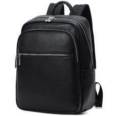 Чоловічий шкіряний рюкзак для поїздок та прогулянок чорний Tiding Bag 75362
