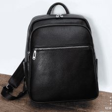 Чоловічий шкіряний рюкзак для поїздок та прогулянок чорний Tiding Bag 75362