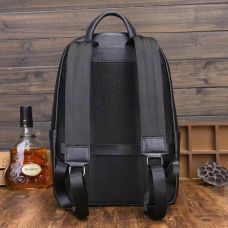 Мужской кожаный рюкзак городской для ноутбука и документов черный Tiding Bag 81809