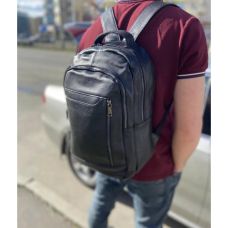 Городской мужской кожаный рюкзак черный Tiding Bag B2-03555A