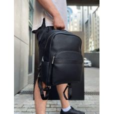 Мужской городской кожаный рюкзак черный Tiding Bag 60320