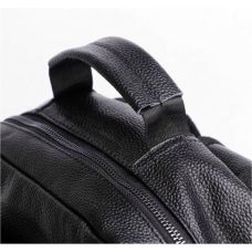 Городской мужской кожаный рюкзак черный Tiding Bag B2-03555A