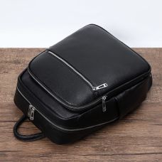 Чоловічий шкіряний рюкзак для поїздок та прогулянок чорний Tiding Bag 75362