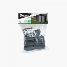 Кліпси для огороджувальних стрічок SOLID, сірі, 4,75 см, 40 шт., TOBKS4740GY