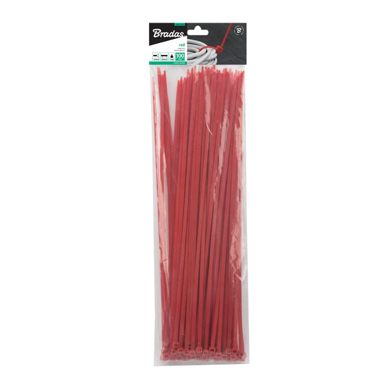 Кабельные стяжки пластиковые 4,8x350мм, 100 шт. RED, TSRD1148350 Кабельные стяжки пластиковые 4,8x350мм, 100 шт. RED, TSRD1148350