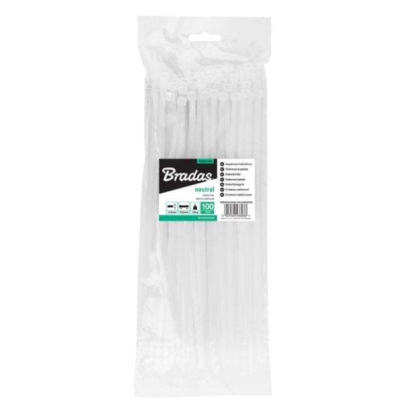 Стяжки кабельные пластиковые 2,5x150мм NEUTRAL, TS1025150N