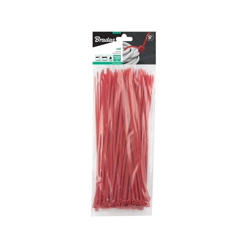 Стяжки кабельные пластиковые 3,6x250мм, 100 шт. RED, TSRD1136250 Стяжки кабельные пластиковые 3,6x250мм, 100 шт. RED, TSRD1136250