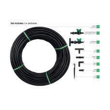 Комплект з крапельної трубкою 50 м та таймером поливу, WATER FLOW DRIP, DSWWF50-SET2-T