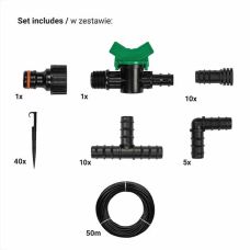 Комплект с капельной трубкой 50 м, WATER DRIP,
DSWWF50-SET2