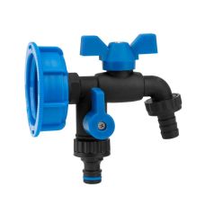 Набор IBC S60x6, кран BLACK RAVEN, РЗ 2x3/4'', NYLON/BRASS для шланга 5/8