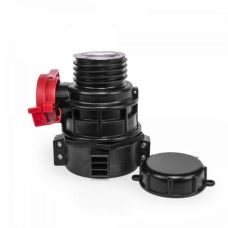 Кульовий кран IBC, РВ S75x6 (пластмасовий фланець) з виходом РЗ S60x6, IBCS75F-BAVS60M-PC