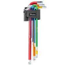 Набор шестигранных ключей с шариковым наконечником HX 1,5-10 мм 9 шт. мультиколор / удлиненные, DIY-HKB42-EL/B