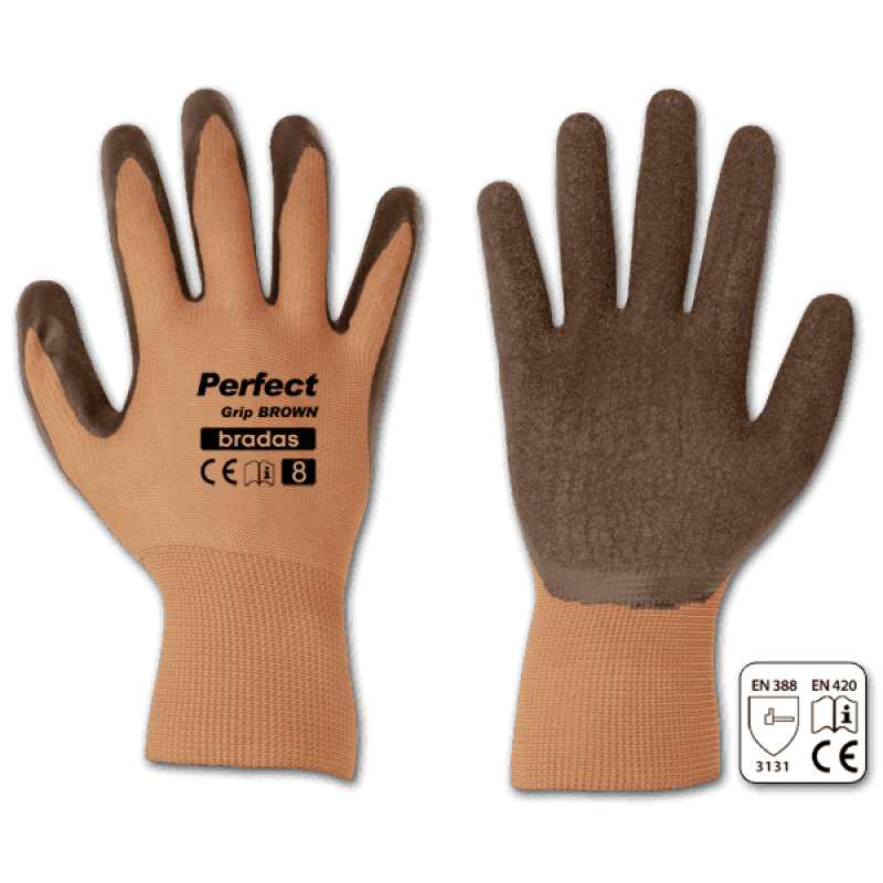 Перчатки защитные PERFECT GRIP BROWN латекс, размер 10, RWPGBR10