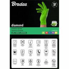 Защитные перчатки DIAMOND, нитриловые, L размер 8-9, зеленые, RWJNDGR9