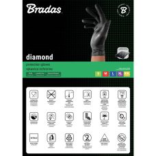 Нітрилові захисні рукавички, DIAMOND, розмір S, 6-7, чорний, RWJNDBC7