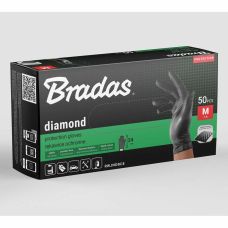 Нітрилові захисні рукавички, DIAMOND, розмір XL, 9-10, чорний, RWJNDBC10