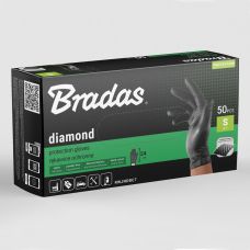 Нітрилові захисні рукавички, DIAMOND, розмір S, 6-7, чорний, RWJNDBC7