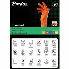Нітрилові захисні рукавички, DIAMOND, розмір XXL, 10-11, помаранчеві, RWJNDOR11