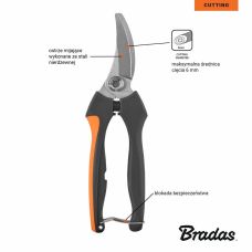Секатор с проходным лезвием, нержавеющая сталь, V-SERIES PRECISSION, KT-V1046