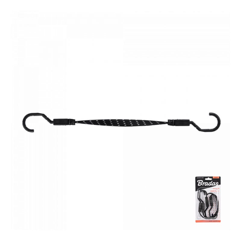Резинка эластичная FLAT BUNGEE CORD HOOK черная 1,8х80см - 2 шт, в блистере, BCH5-18080BC-B