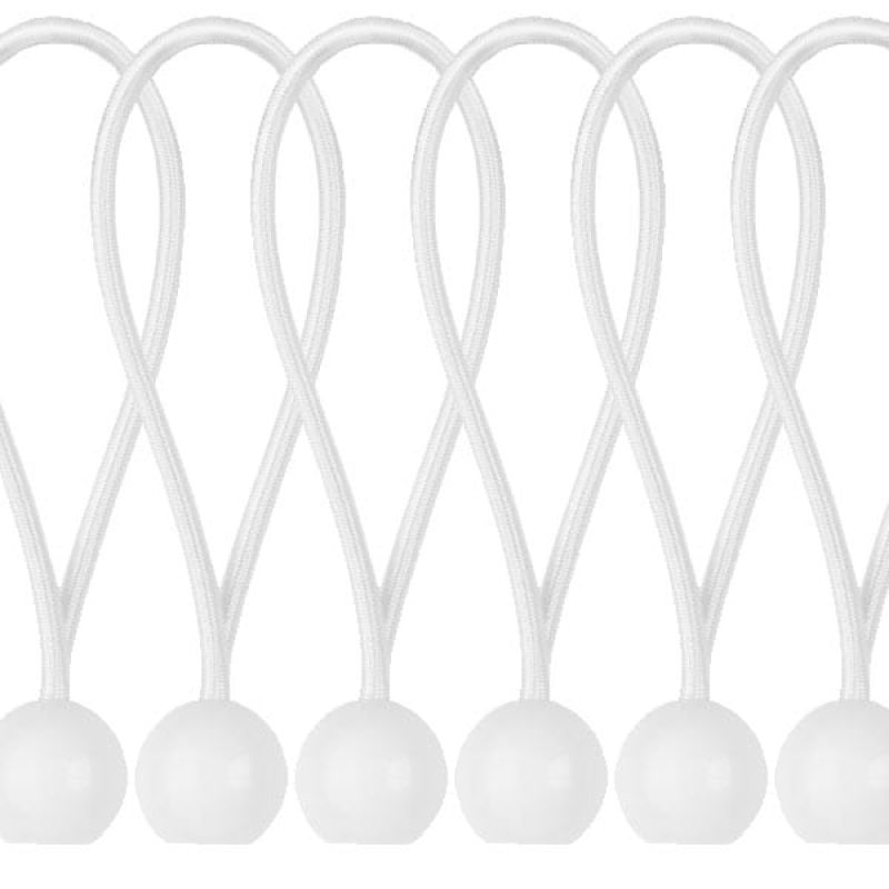 Петля эластичная резиновая с шариком 20см х 10шт. BUNGEE CORD BALL, BCB-0520WH-B