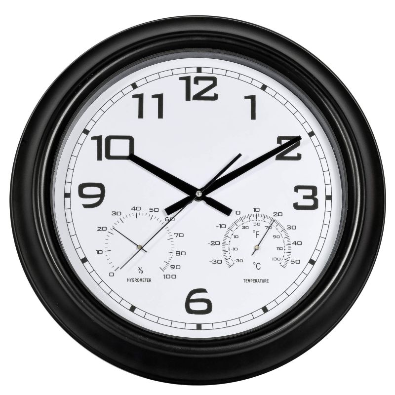 Годинник настінний Technoline 816722 Thermo-Hygro Black (816722)