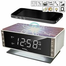 Часы настольные с радио Technoline WT487 Wireless Mobile Charging White/Brown (WT487)