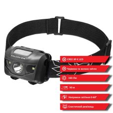 Ліхтар налобний Falcon Eye Orion (160 Lm) Cool White/Red/Green LED Grey (FHL0012)