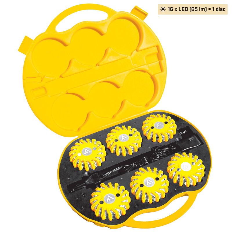 Комплект профессиональных фонарей Mactronic M-Flare (65 Lm) Yellow Magnet Synch Recharg 12/220V (PSD0016)