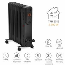 Обогреватель масляный Trotec TRH 25 E 2500W Black (1410000720)
