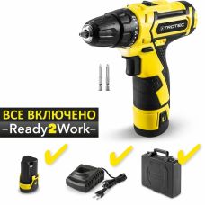 Дрель-шуруповерт аккумуляторный Trotec PSCS 11-12V + кейс (4410000102)