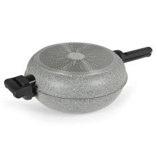 Сковорода подвійна Flonal Dura Induction Rocky Twins 28 см з решіткою (RKIWP2830)_Discounted