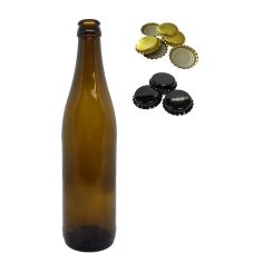 Пляшка пивна 0,5L коричнева з кришкою