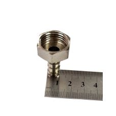 Переходник латунный мама резьба 1/2 - 10 мм НИКЕЛЬ