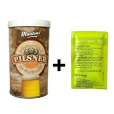 Готовий пивний набір на 23л (Екстракт солодовий Muntos Premium Pilsner 1,5 кг + Дріжджі ПИВНІ Fermentis S-33, 11,5 g)