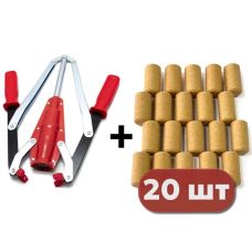 Набор Укупоритель для пробковых пробок + Корковая пробка 23,5*44 микроагломерированная (20шт) Набор Укупоритель для пробковых пробок + Корковая пробка 23,5*44 микроагломерированная (20шт)