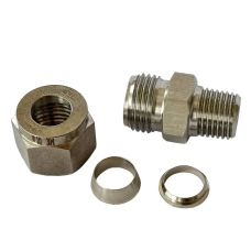Фитинг цанговый ПАПА, 10 мм, резьба 1/4, сталь 304