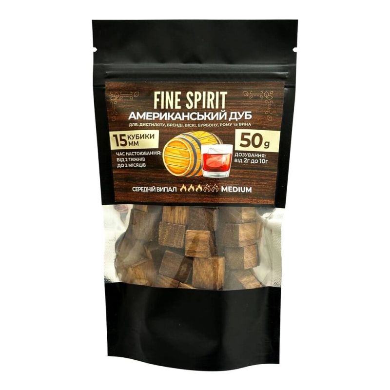 Дубові кубики MEDIUM середня прожарка Fine Spirit (50г)