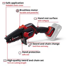 Пила цепная аккумуляторная Einhell GE-PS 18/15 Li BL Kit PXC 18В акб 1х2.5А·час шина 158мм рез 125мм 4.8м/с ЗУ 1.1кг