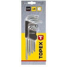 Ключі Torx TOPEX, довгі, CrV, T10-T50, набір 9шт