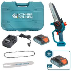 Пила ланцюгова акумуляторна Konner&Sohnen KS MCS20V-8 CASE PLUS 20В акб 2х2А·год шина 20см ЗП 1.45кг