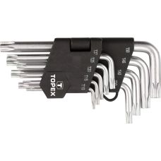 Ключі Torx TOPEX, короткі, CrV, T10-T50, набір 9шт