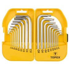 Ключи комбинированные TOPEX шестигранные и Torx CrV, 1.5-10мм, T10-T50 набор 18шт.